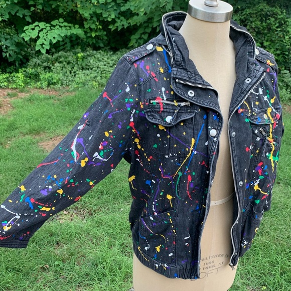 Hand Splatter-Painted Jacket! - Picture 2 of 16